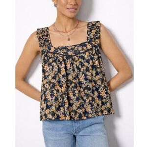 Evereve Roan + Ryan Floral Cotton Boxy Tank Top